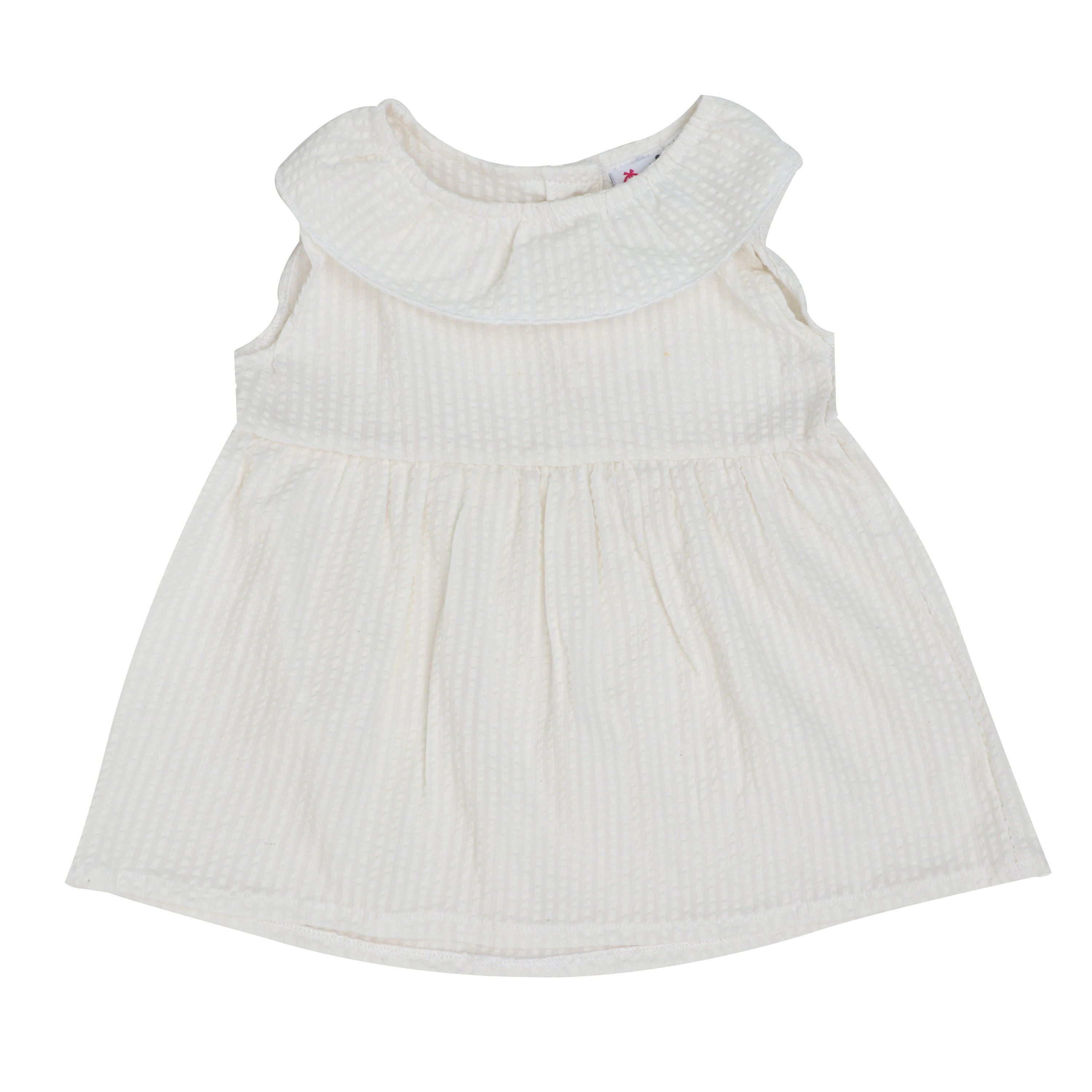 Organic Muslin Frock - White Popcorn