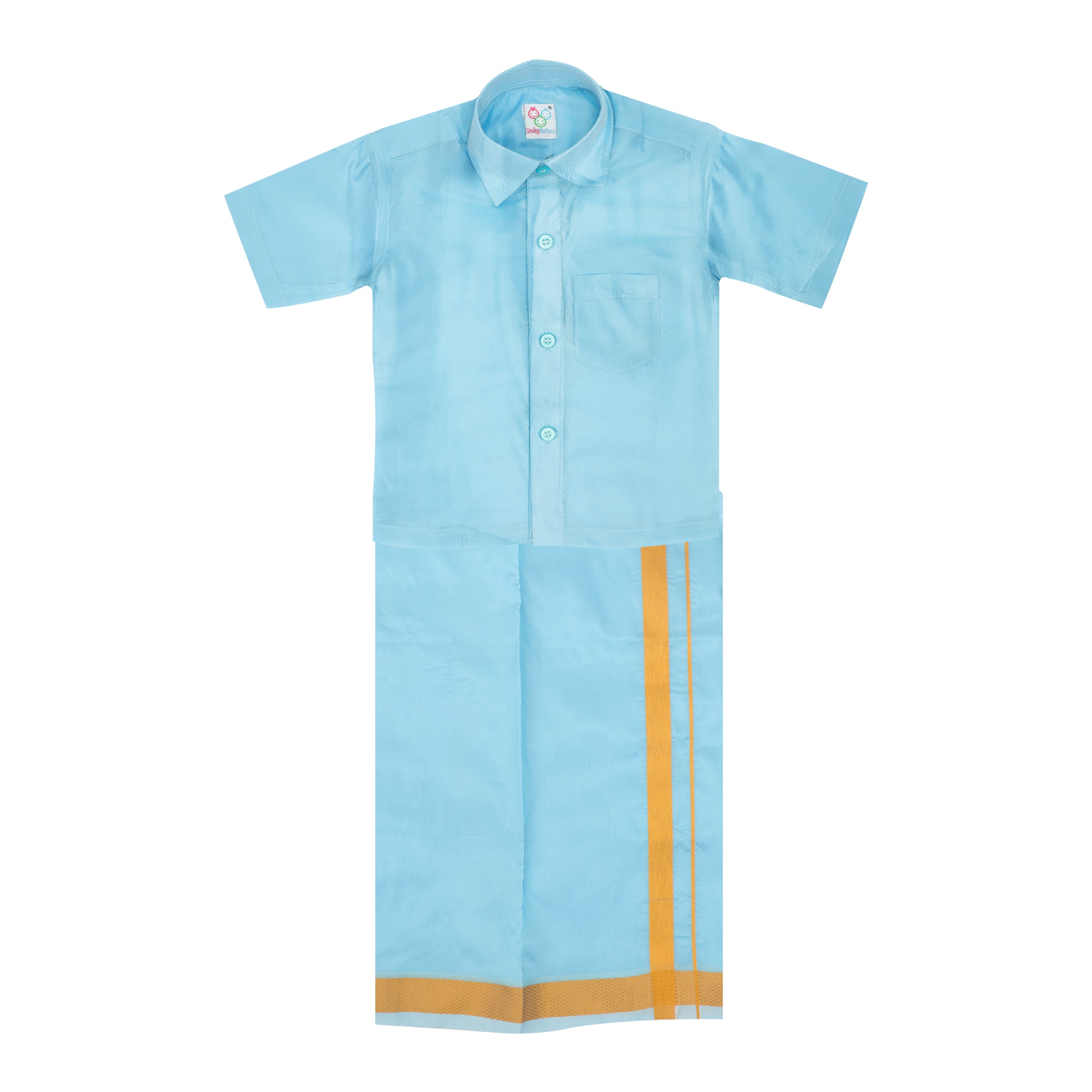 Dhoti Set - Teal Blue