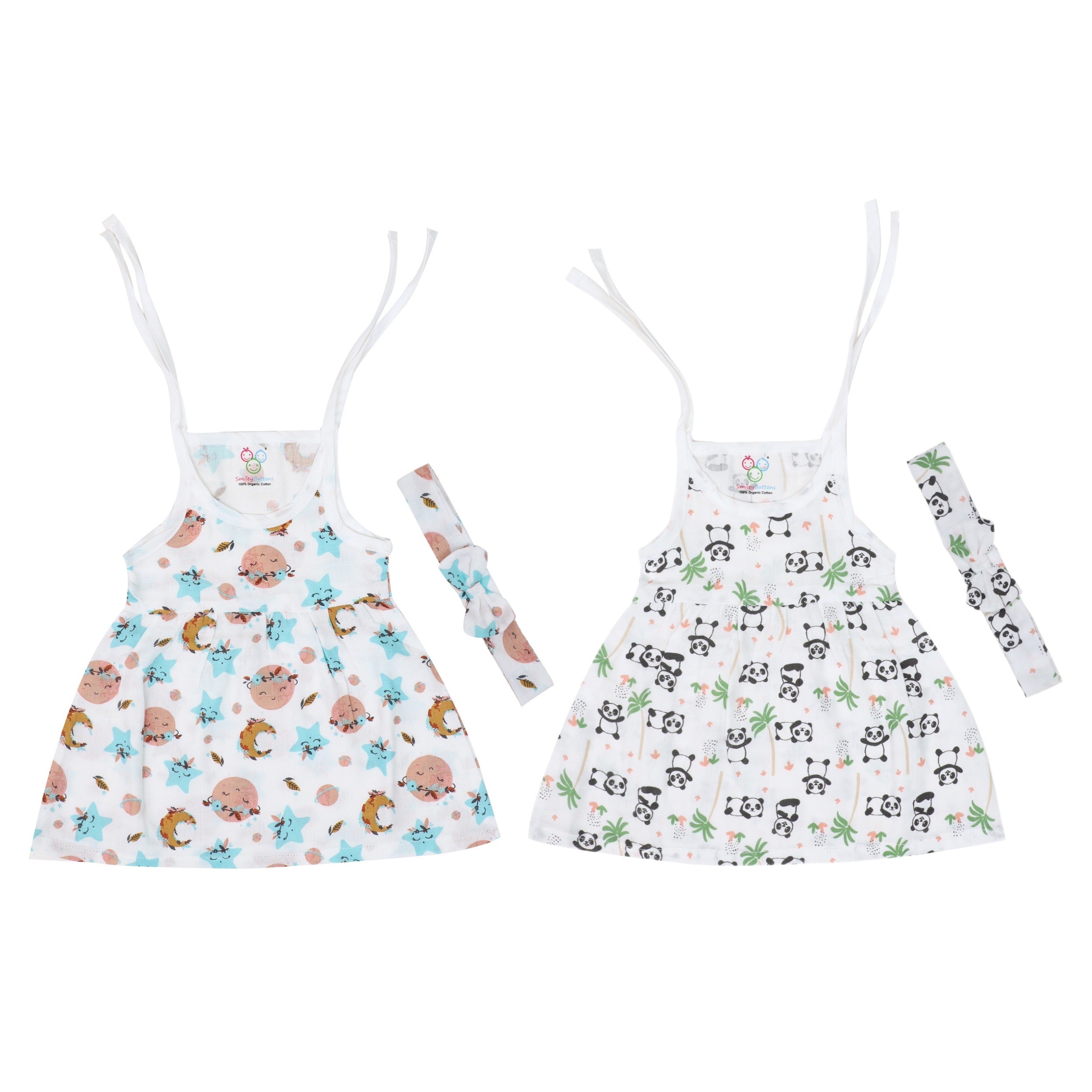 Muslin Frock Jabla With Bow - 2 Pack