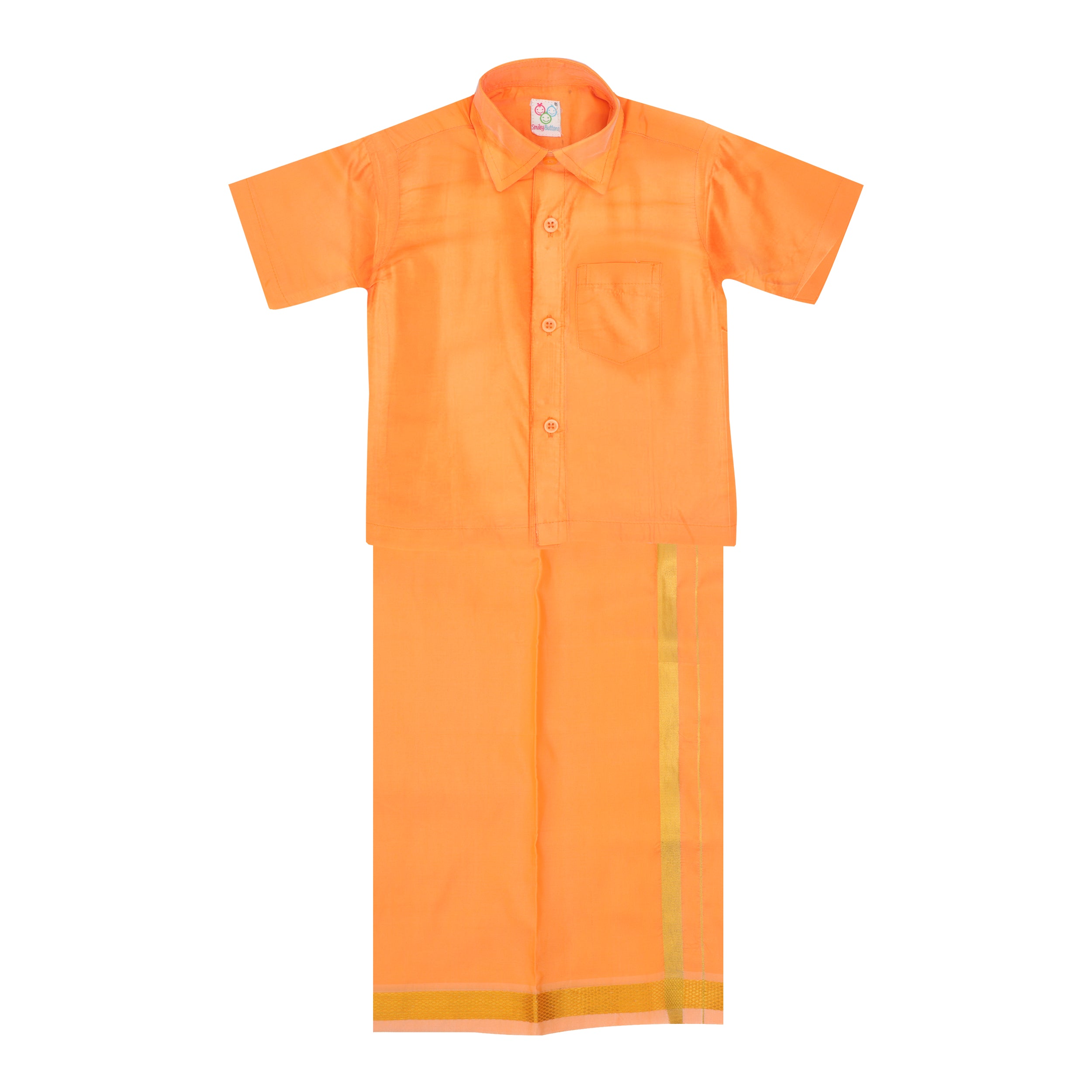 Dhoti Set - Pumpkin Orange