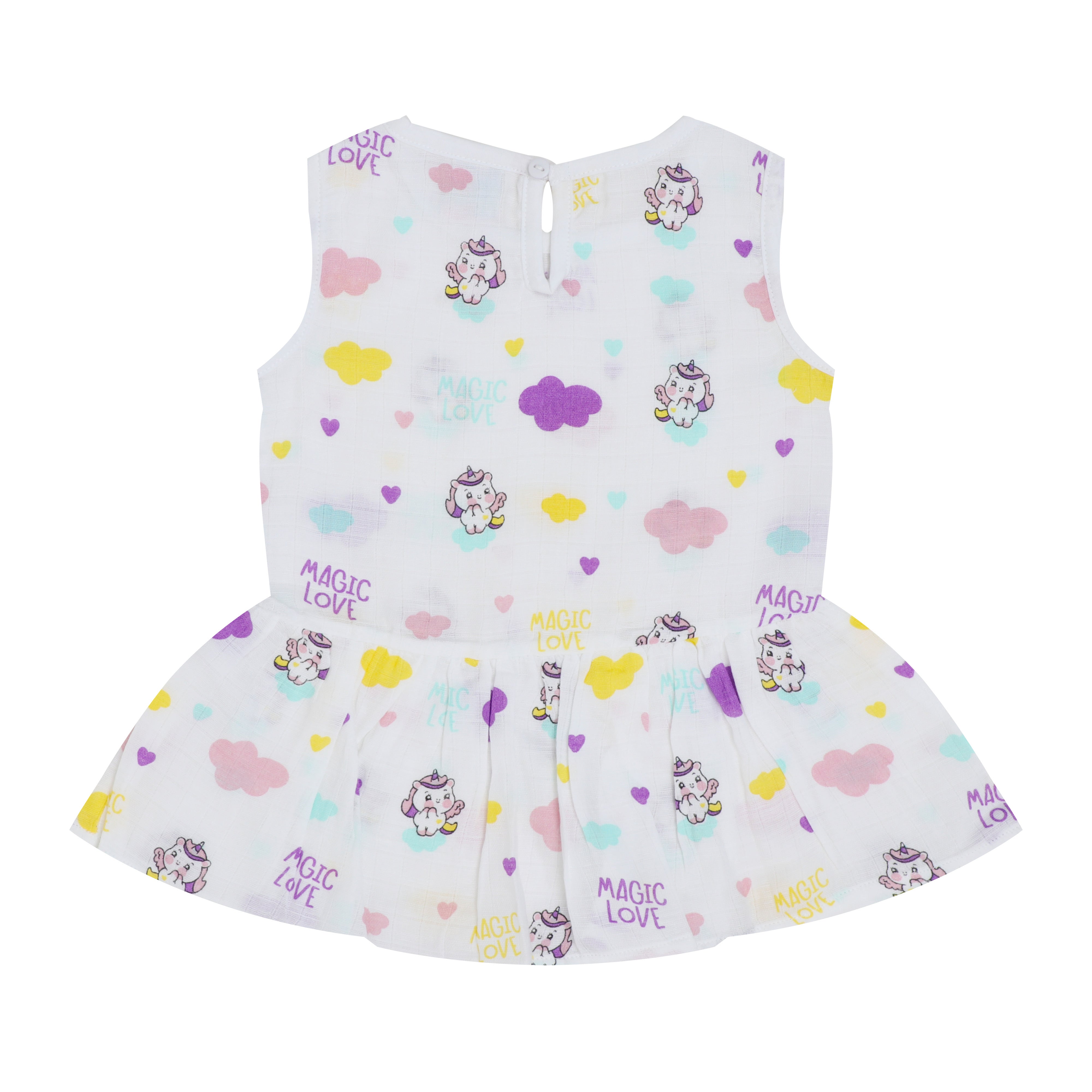 Organic Muslin Baby Frock - Unicorn