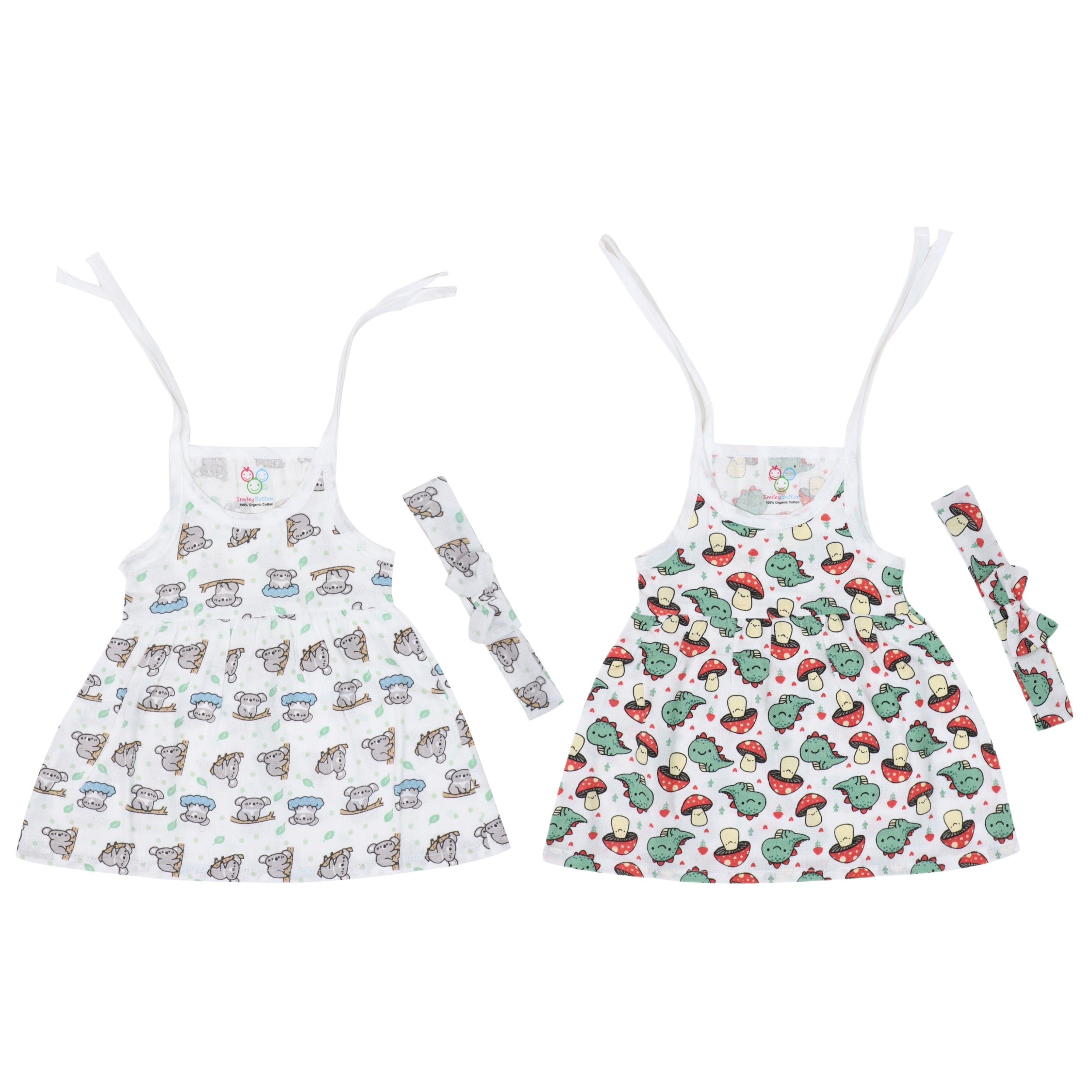 Muslin Frock Jabla With Bow - 2 Pack