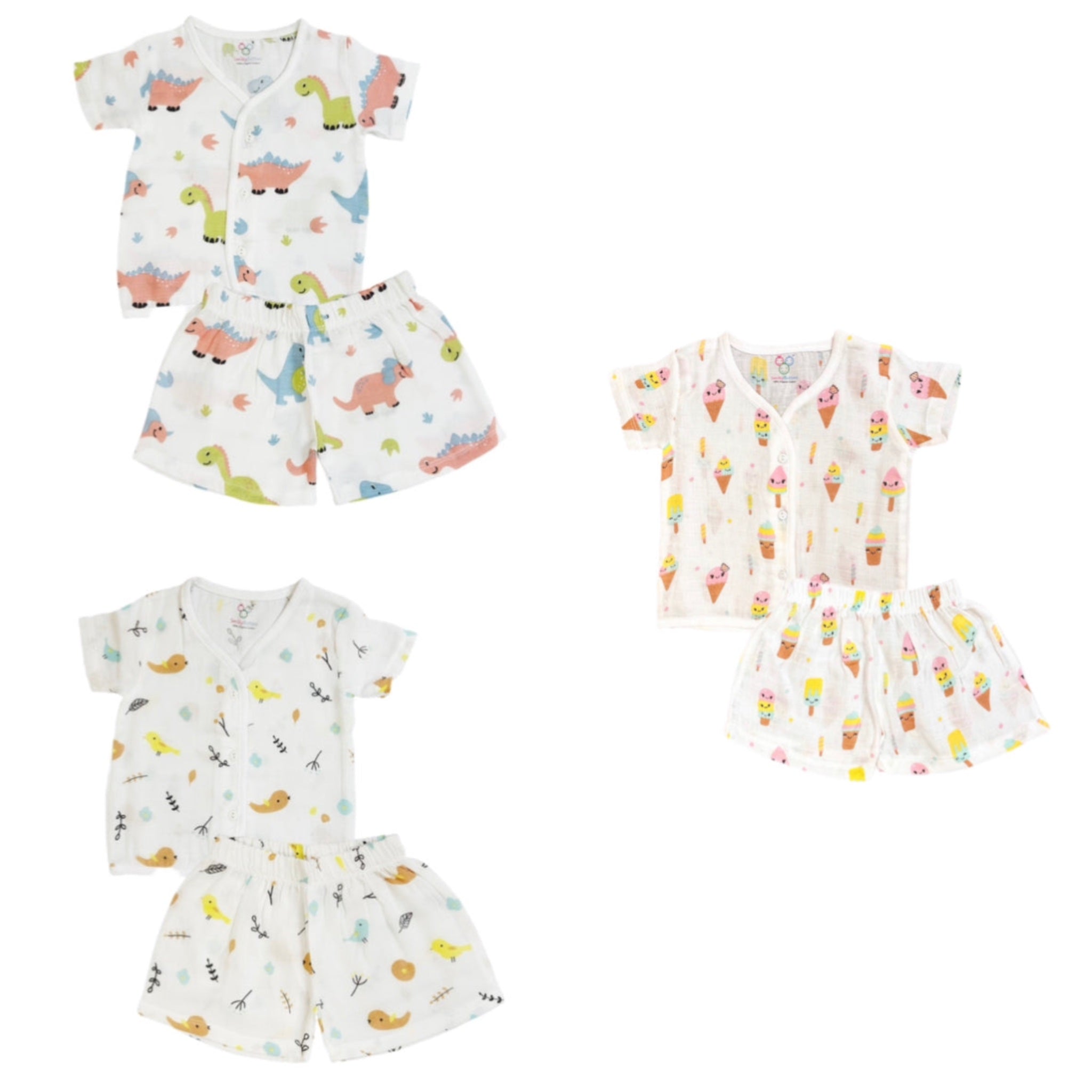 SALE | Muslin Jabla Set - Top & Shorts - 3 Pack-n