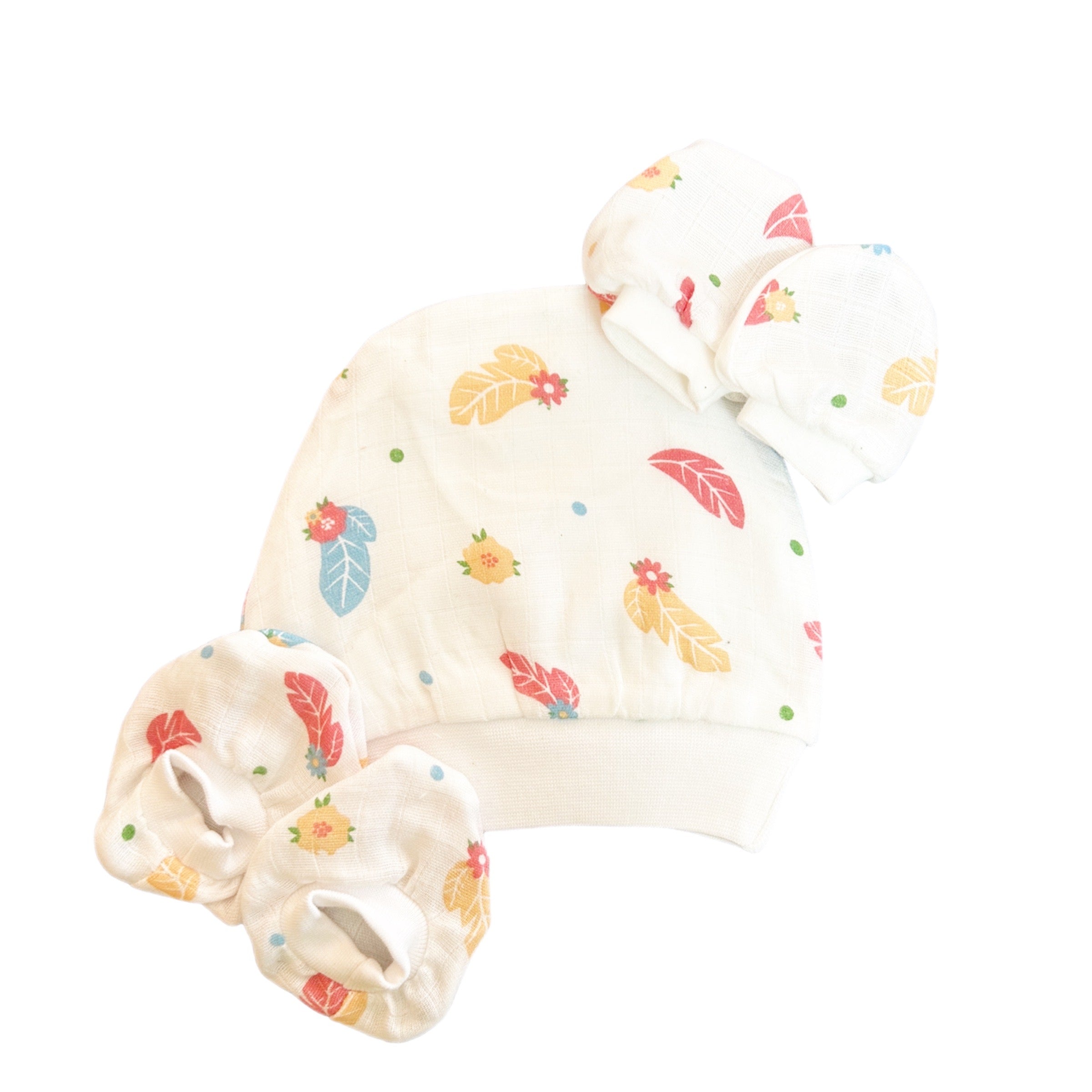 Muslin Cap Booties & Mittens - Spring