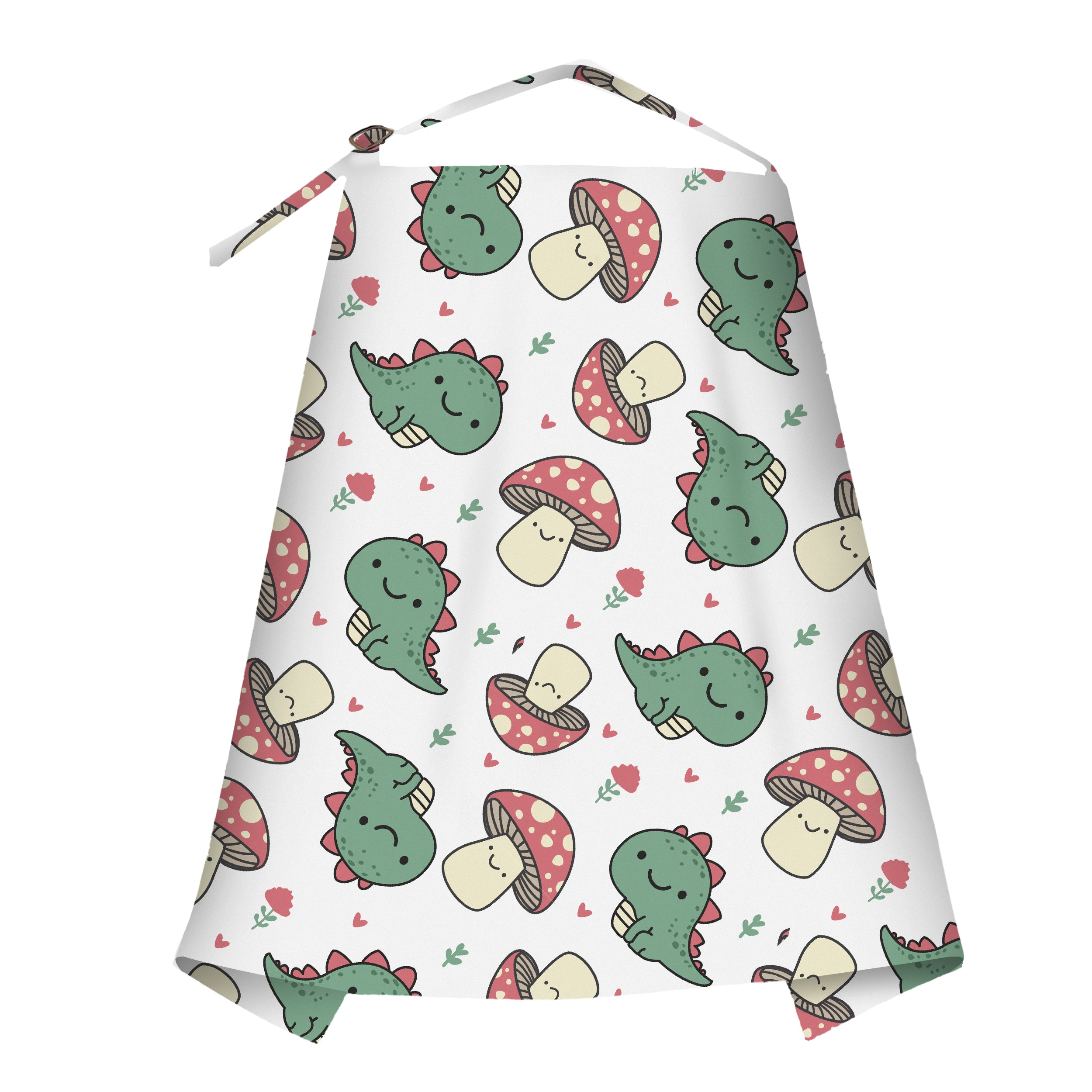 Organic Cotton Nursing Cover | Breast Feeding Apron - Dino Shroom