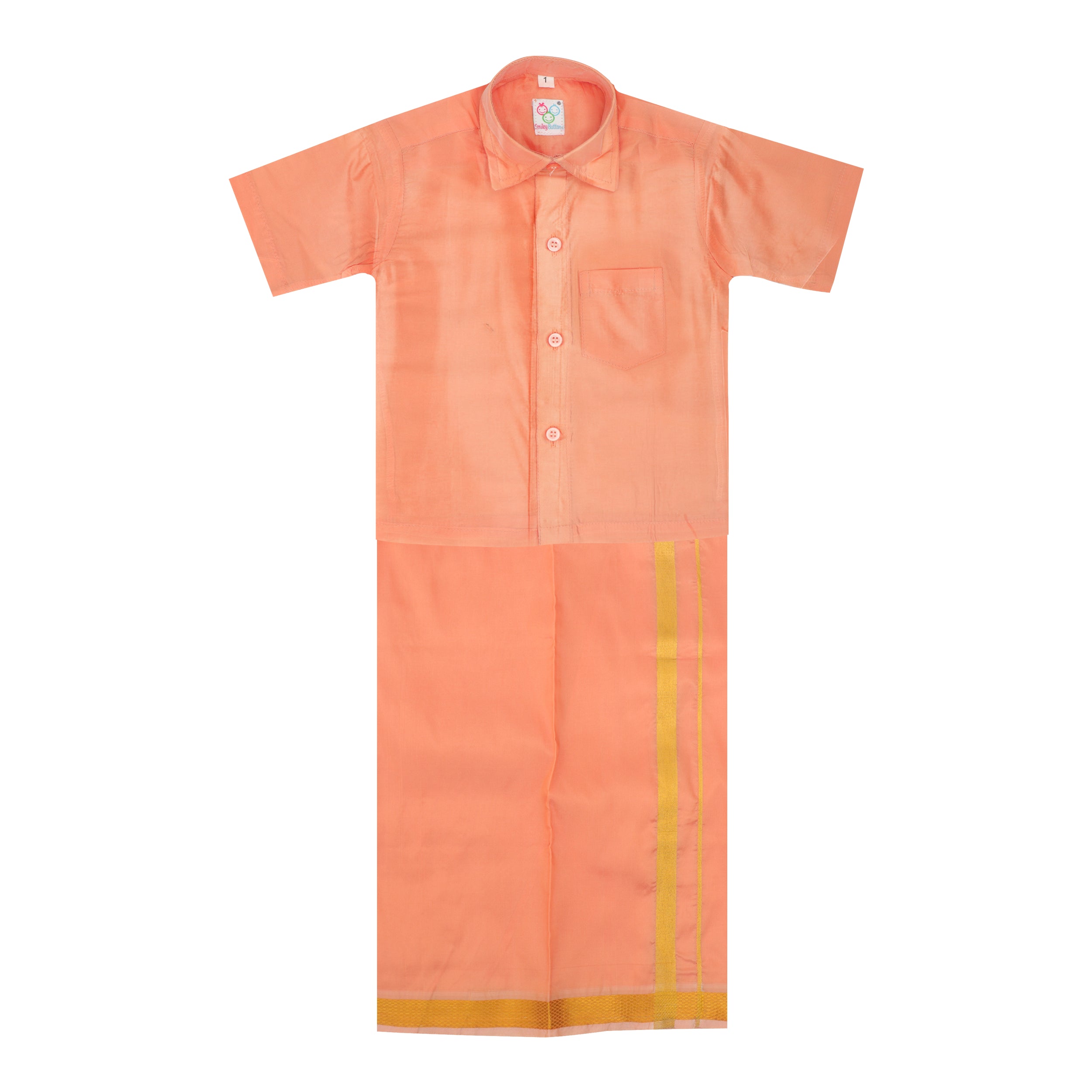 Dhoti Set - Sunset Orange