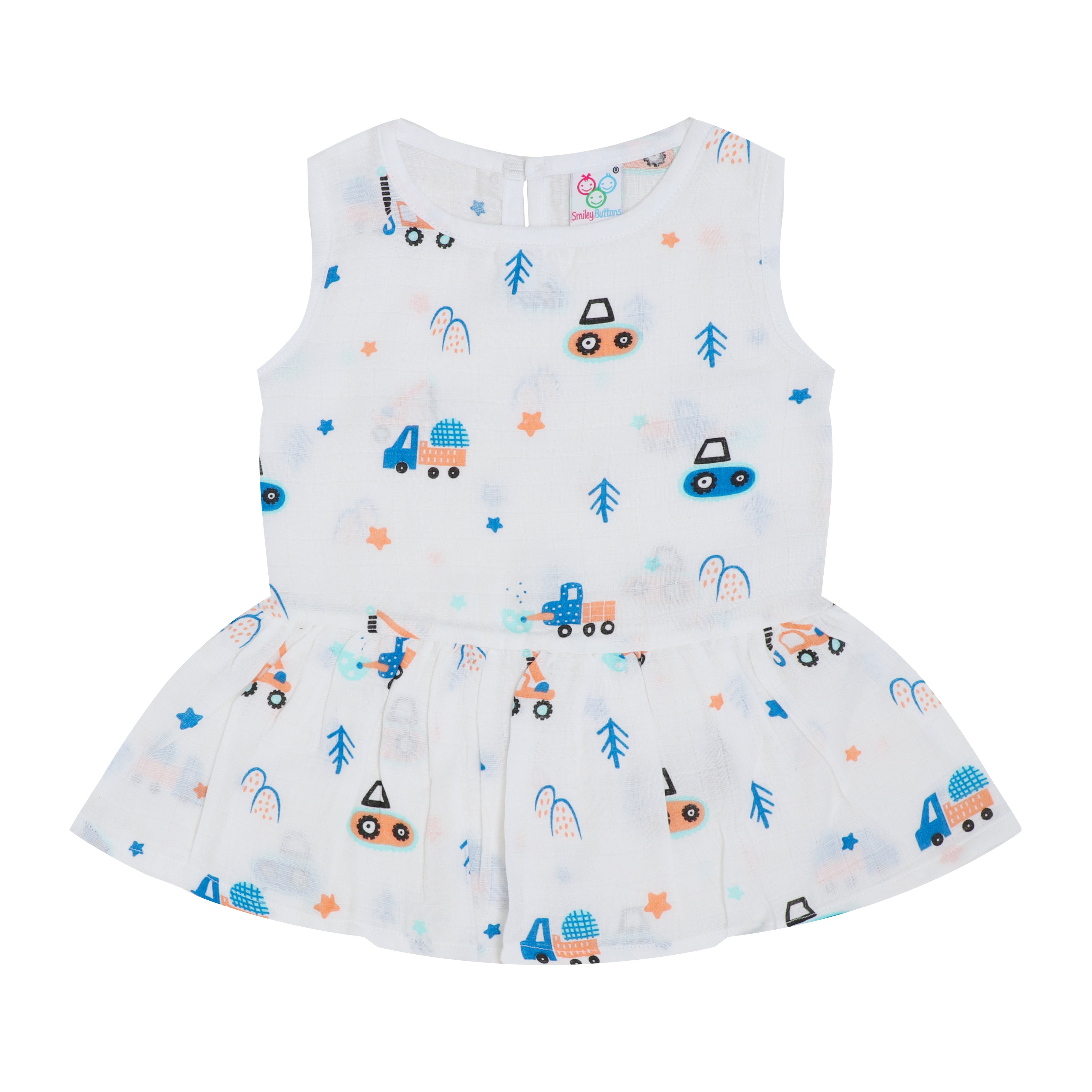 Organic Muslin Baby Frock - TrafficJam