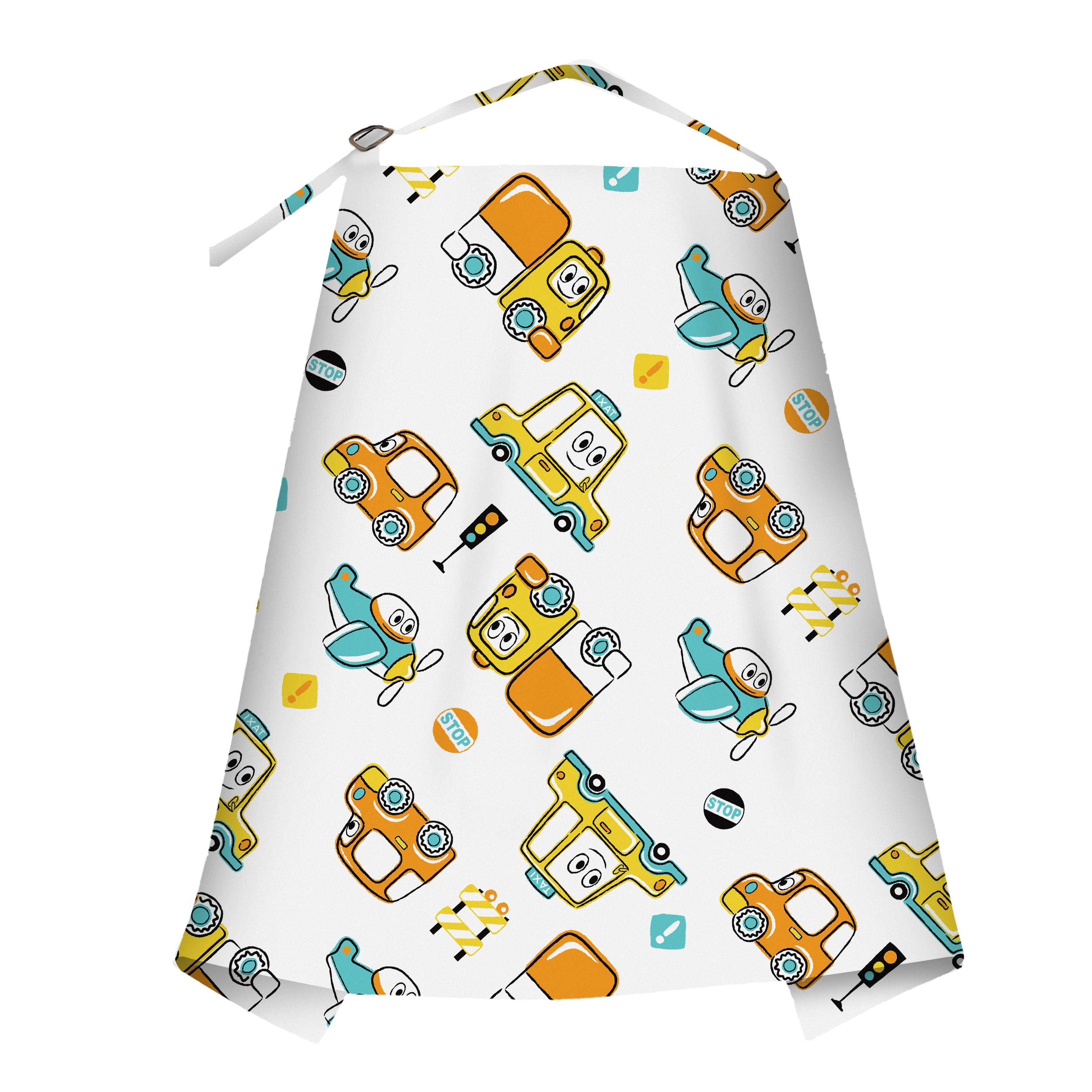 Organic Cotton Nursing Cover | Breast Feeding Apron - Traffic Jam