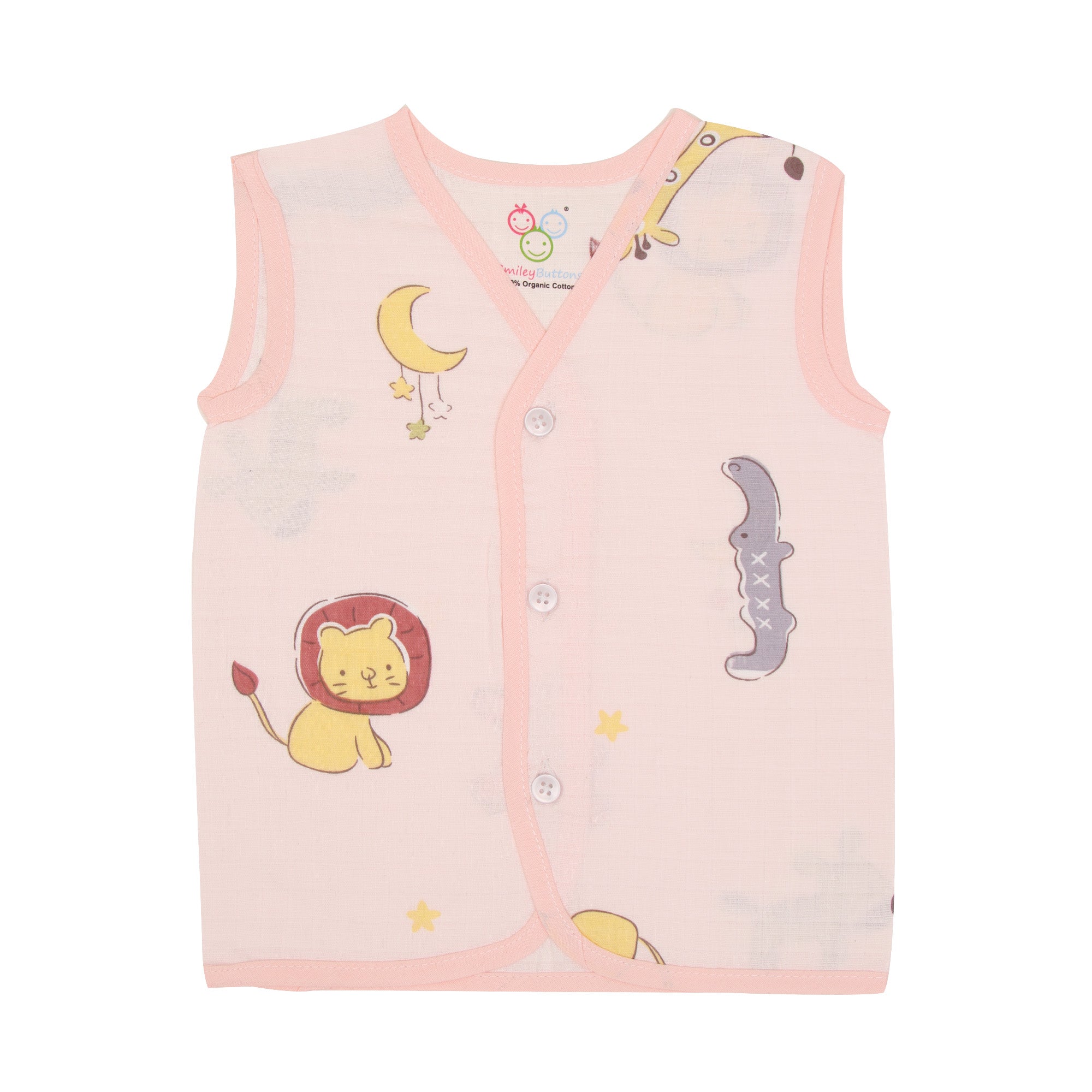 SALE - Organic Muslin Jabla - Pink Zoo