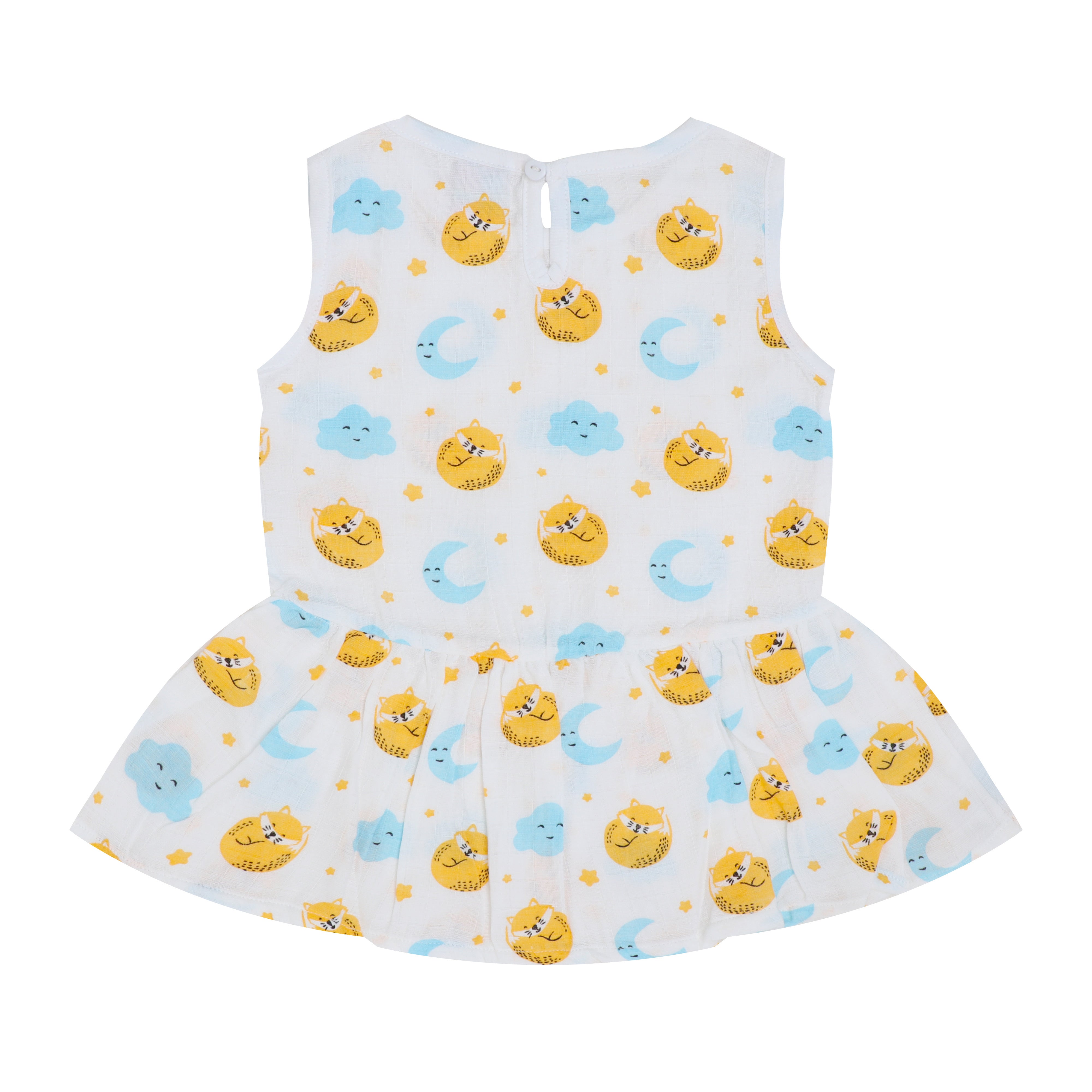 SALE - Organic Muslin Baby Frock - Sky