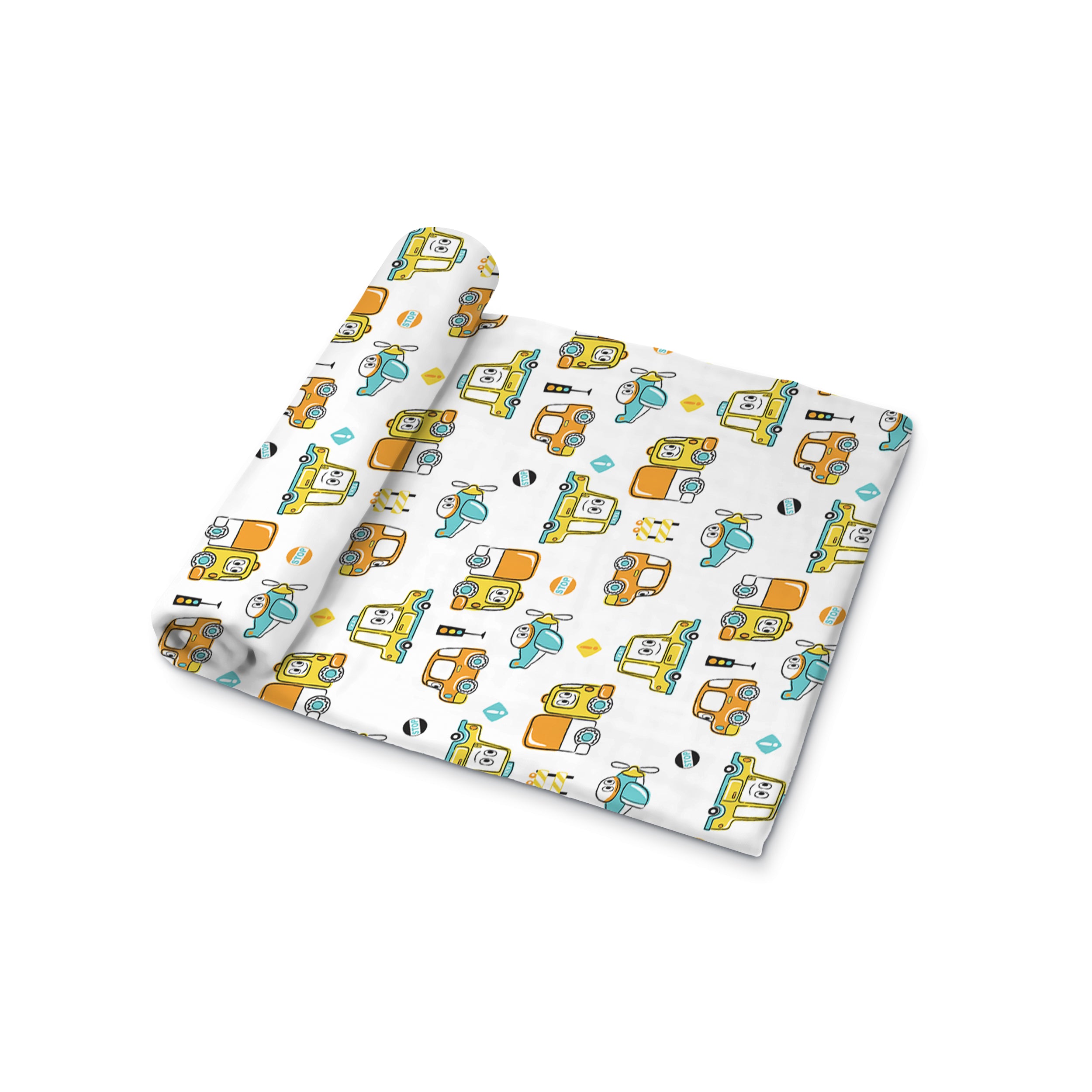 Organic Muslin Swaddle | Muslin Towel - Traffic Jam