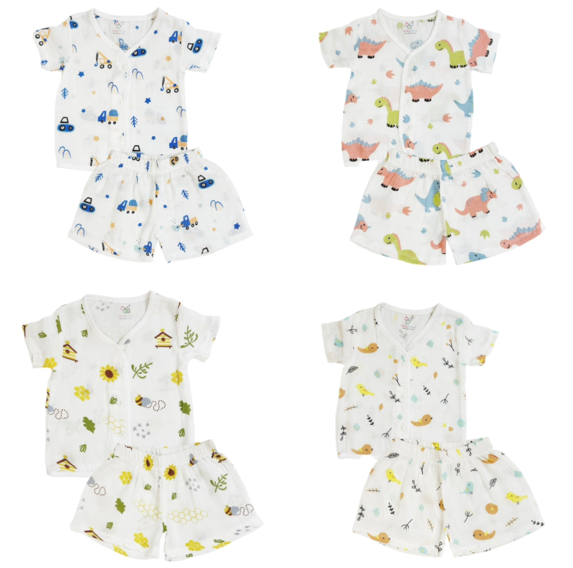 SALE | Muslin Jabla Set - Top & Shorts - 4 Pack-n