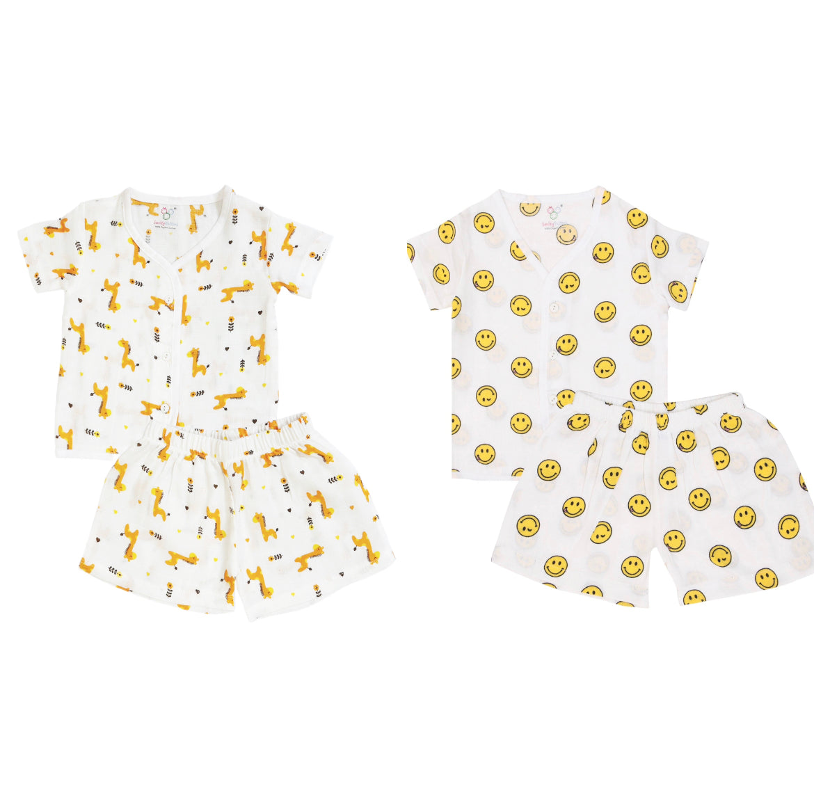 SALE | Muslin Jabla Set - Top & Shorts - Pack of 2 - c