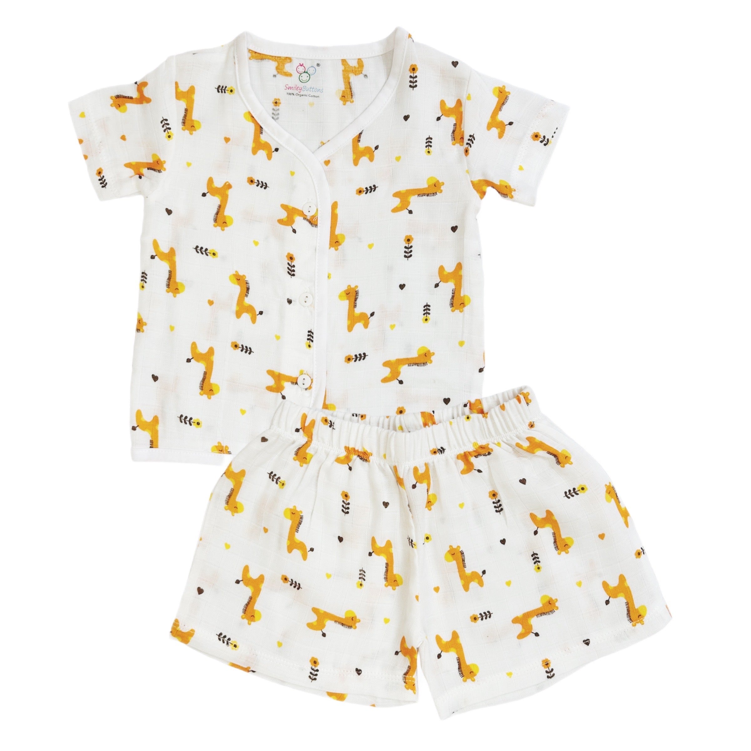 SALE | Muslin Jabla Set - Top & Shorts -Giraffe - c