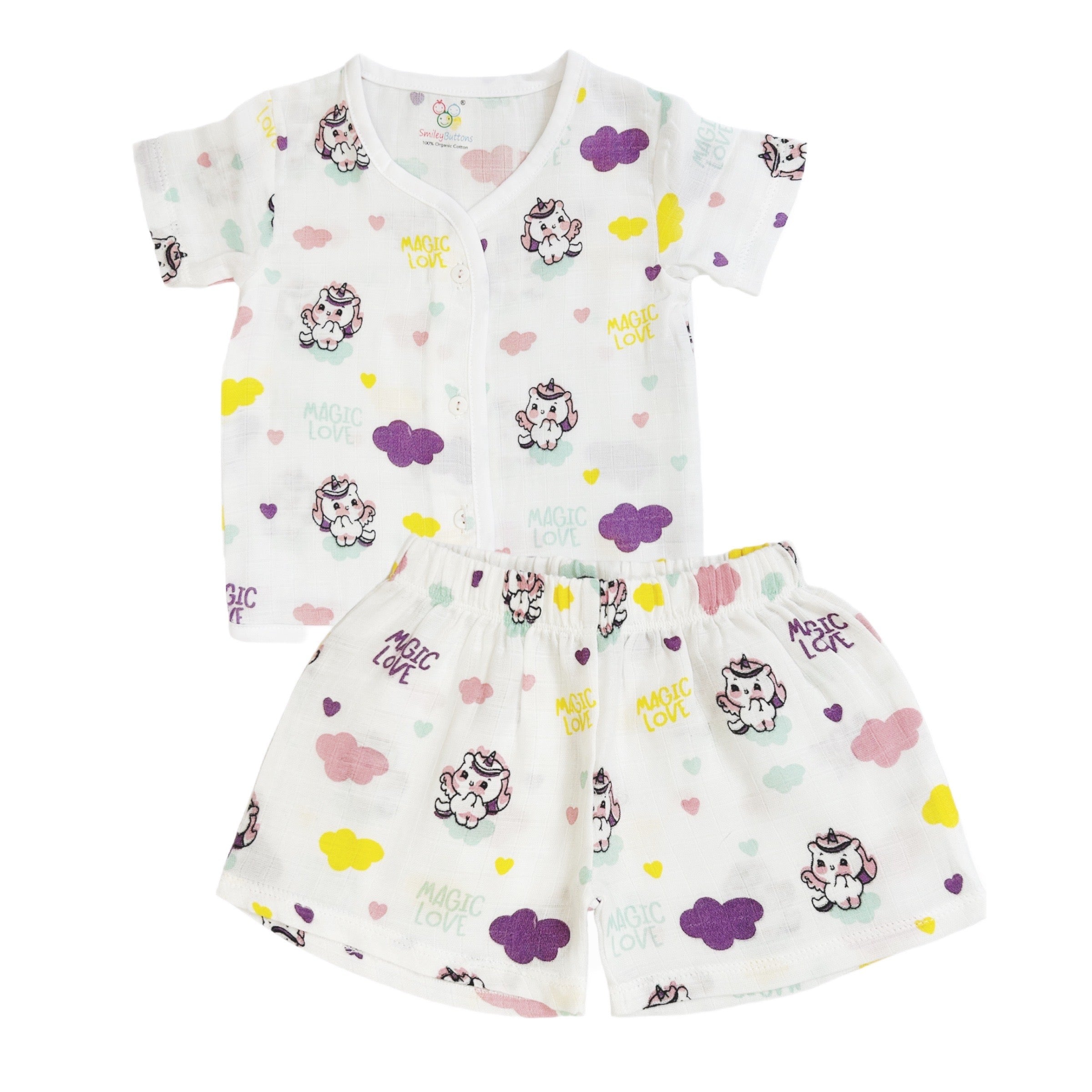 SALE | Muslin Jabla Set - Top & Shorts - Unicorn