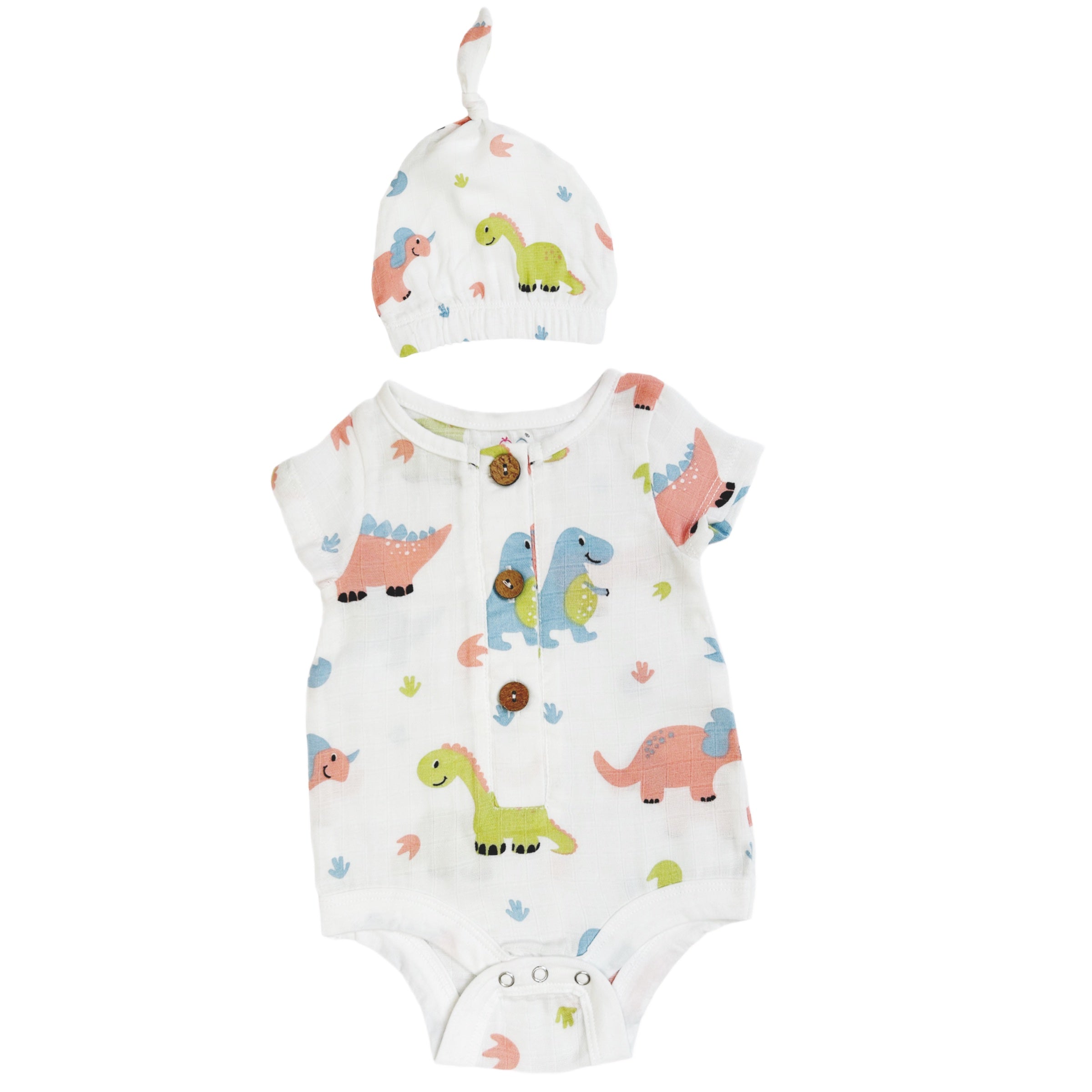 Muslin Bodysuit & Cap - DinoWorld