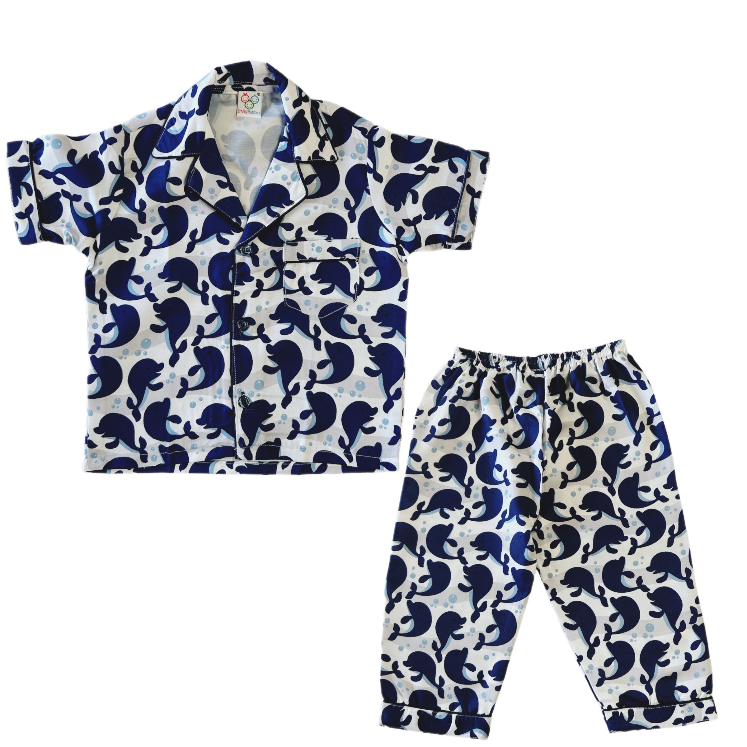 Cotton Night Suit - Dolphin