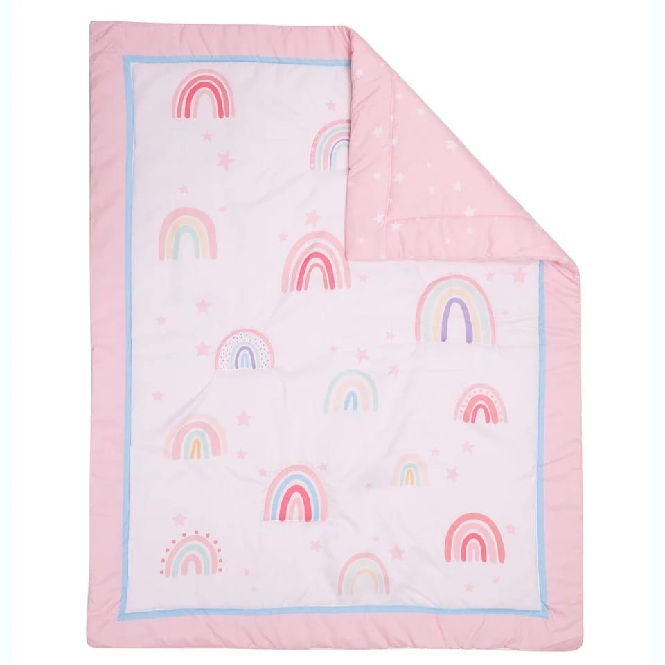 Cotton Baby Quilt Reversible - Rainbow