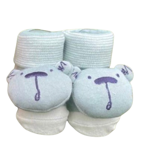 Baby Socks - Teddy | Socks For 0-6 Months Baby Girl | Smiley Buttons