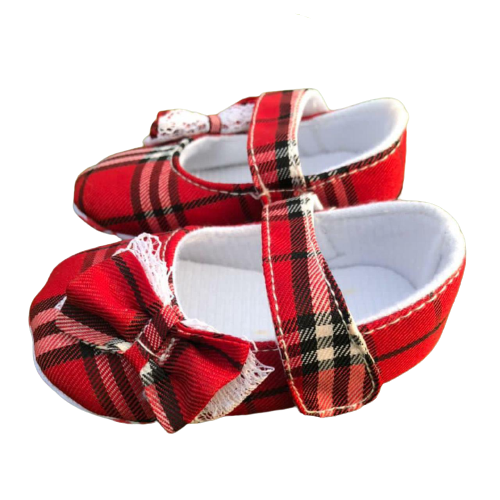 Shoe - Red Plaid | Buy Shoes for 12-18 Months Old Baby Boy & Girl Online | Smiley Buttons