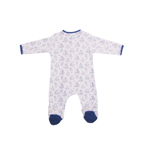 Footie - Boat | Buy Cotton Unisex Footie Pajamas For Newborn Baby | Smiley Buttons