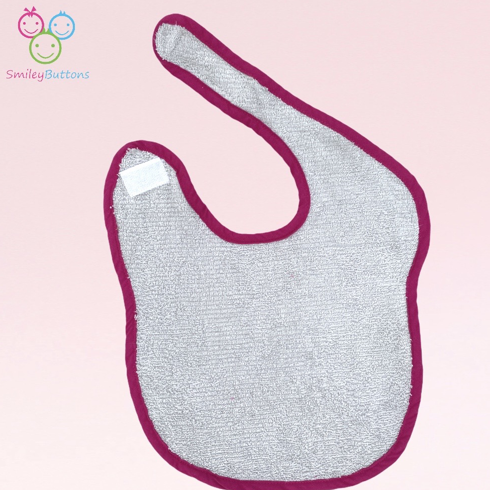 Velcro Terry BIB - Grey  Pink | Velcro Terry Bib Grey  Pink