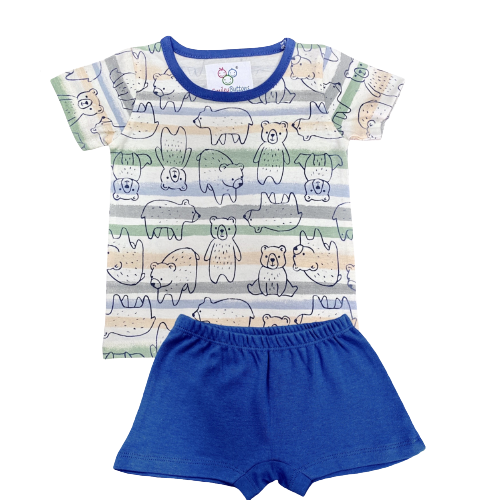 T-Shirt & Shorts - Bear | Buy Cotton Clothing Dresses for Infant Baby | Smiley Buttons