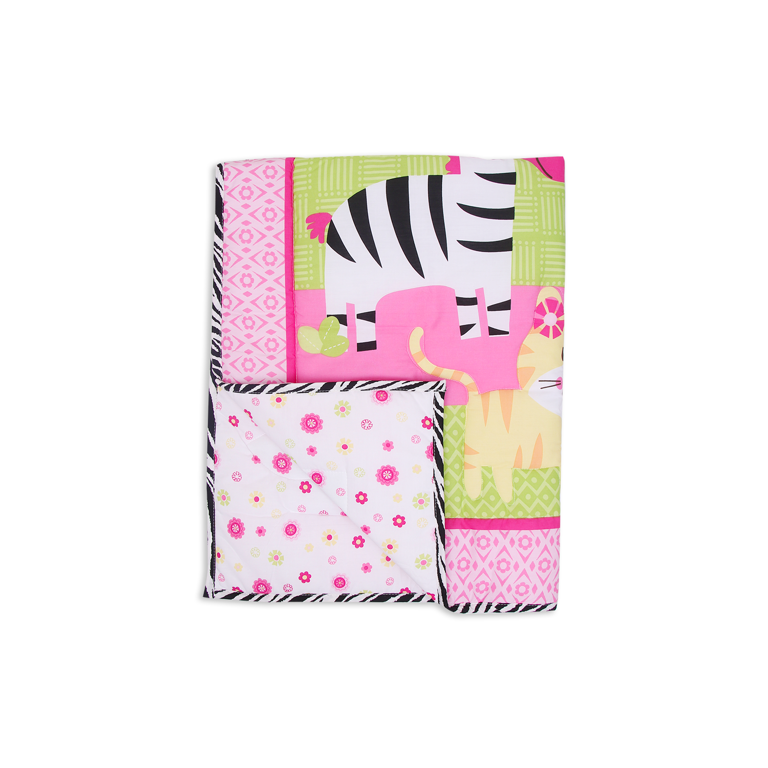 Baby Quilt Reversible - Pink Jungle | 