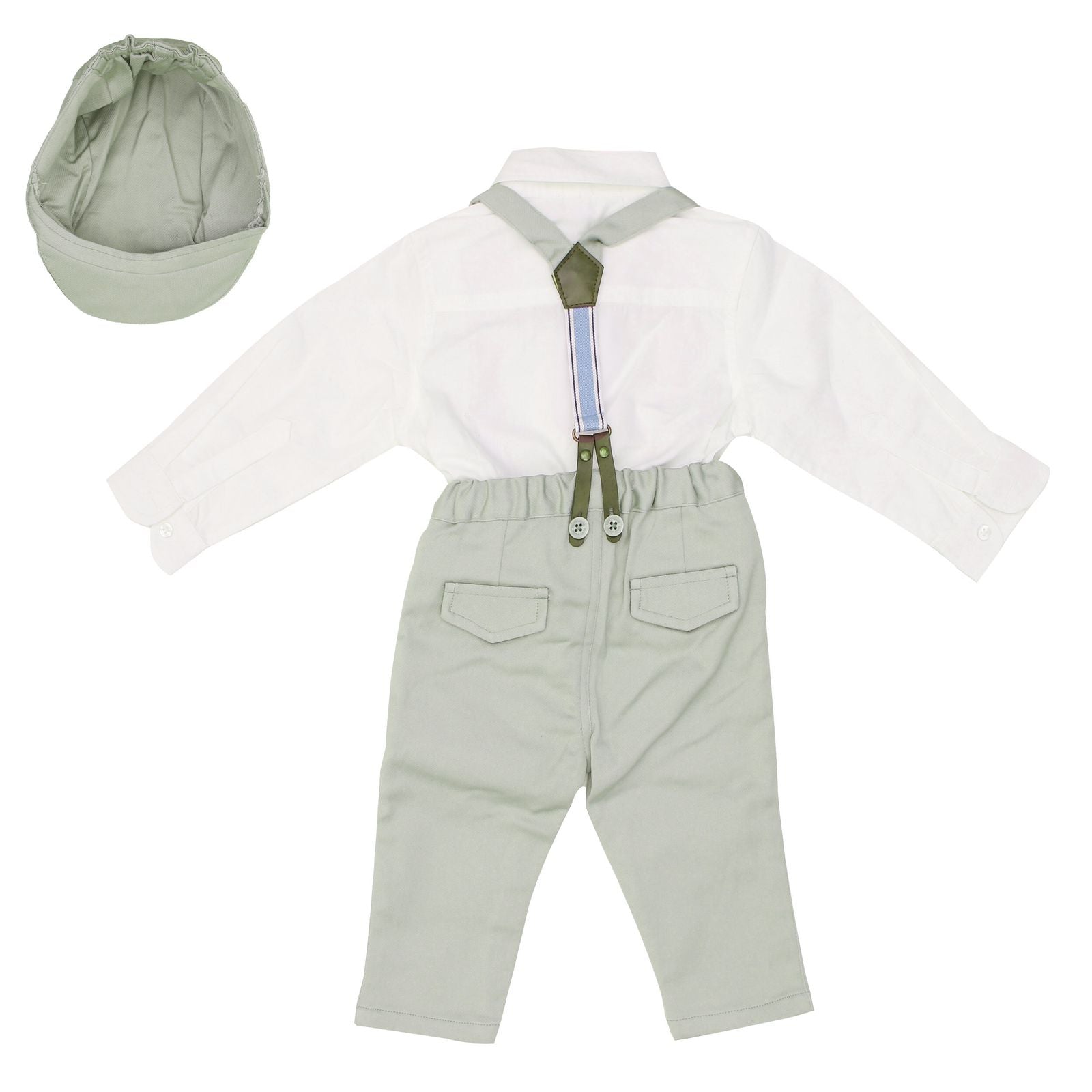 Buy Page Boy Green Suit Set Baby Boy Linen Carrier Pants Infant Trousers  Toddler Shirt Baptism Suspender Outfit Online in India - Etsy