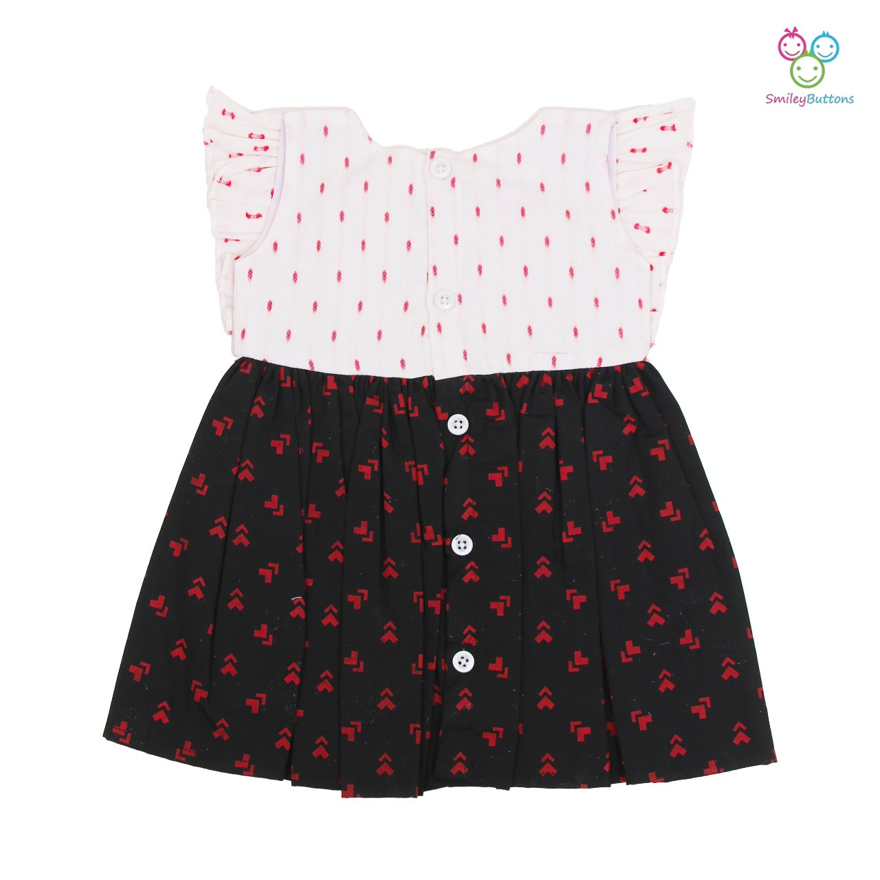 Frock - White & Black | Frock Grey Dot Teddy