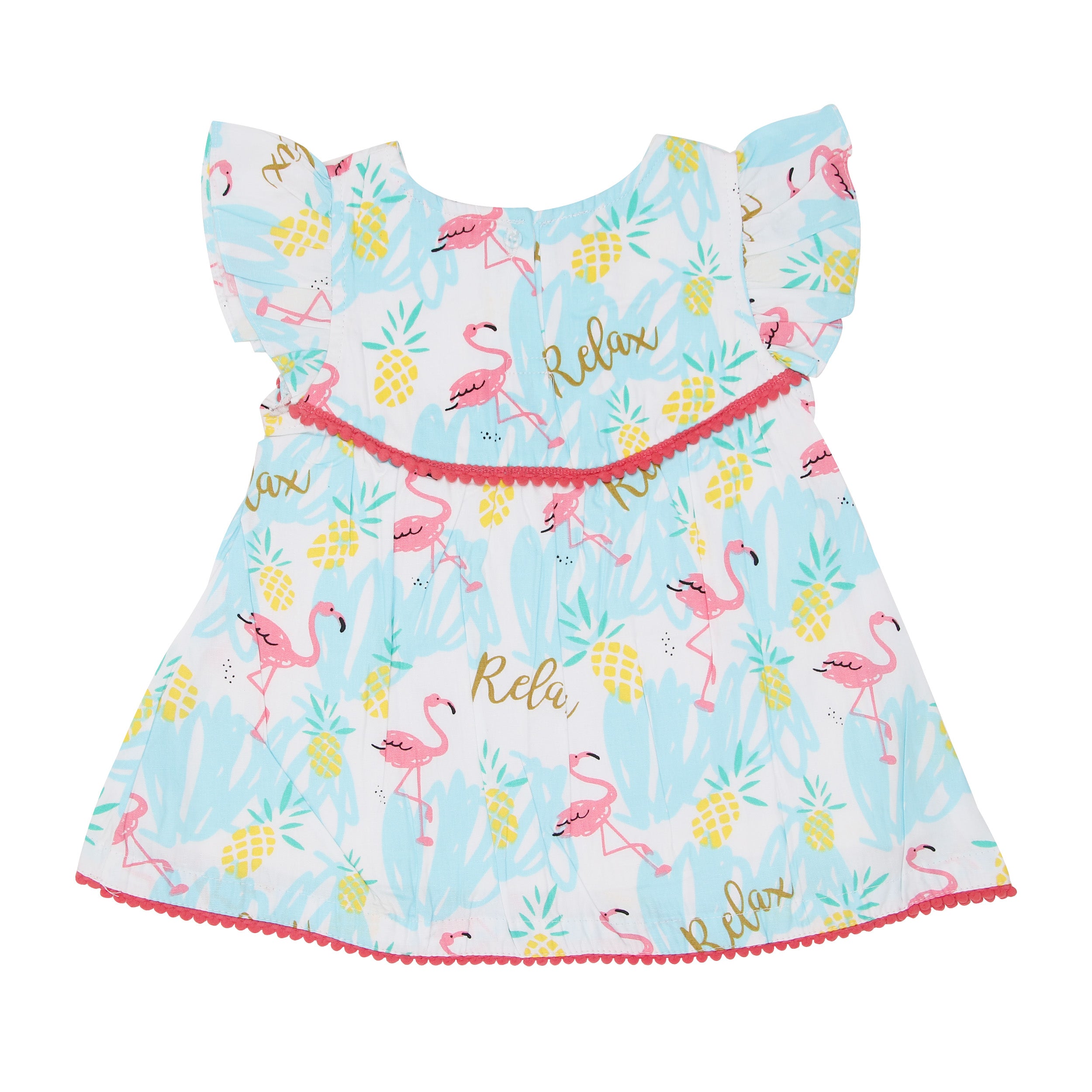 Frock - Blue Flamingo | Buy Cotton Frocks & Dresses For Infant Girl At Best Prices 